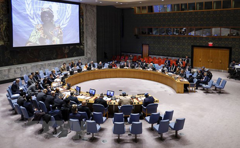 Một phiên họp của Hội đồng bảo an Liên Hợp Quốc. Ảnh: AFP/TTXVN