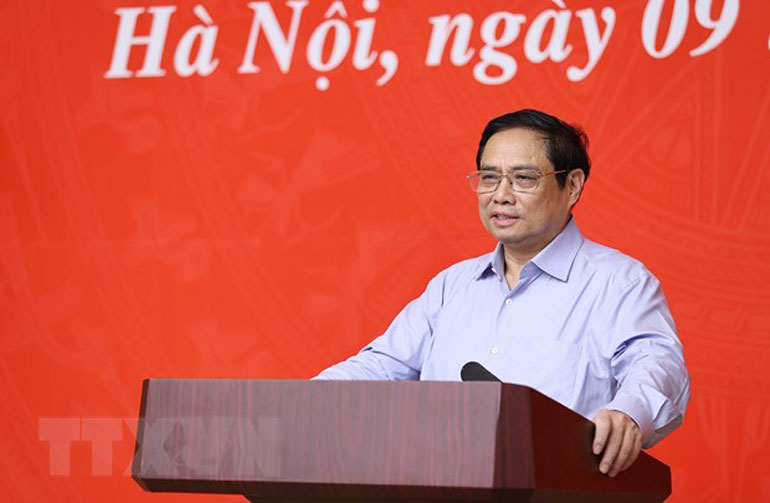 Thủ tướng Phạm Minh Chính phát biểu khai mạc hội nghị. Ảnh: TTXVN