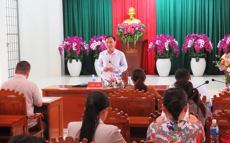 Đồng chí Nguyễn Quốc Hoàn phát biểu chỉ đạo tại buổi kiểm tra. Ảnh: THÚY HẰNG