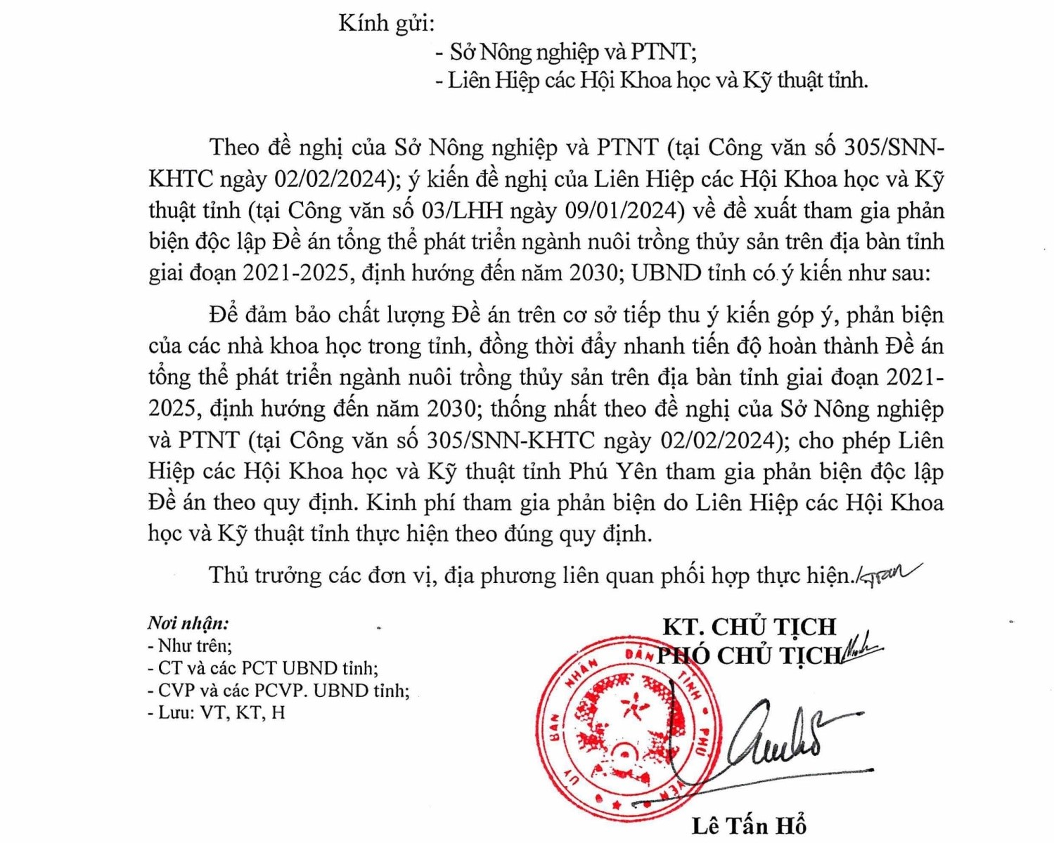 Nội dung công văn của UBND tỉnh Phú Yên