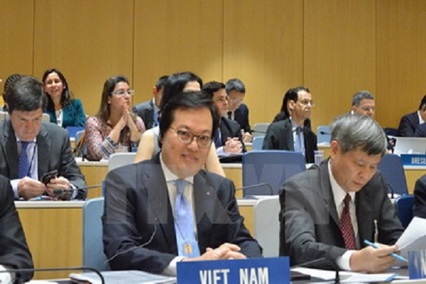 Đại sứ Dương Chí Dũng tại cuộc họp Đại Hội đồng Tổ chức Sở hữu trí tuệ thế giới (WIPO) - Ảnh: TTXVN