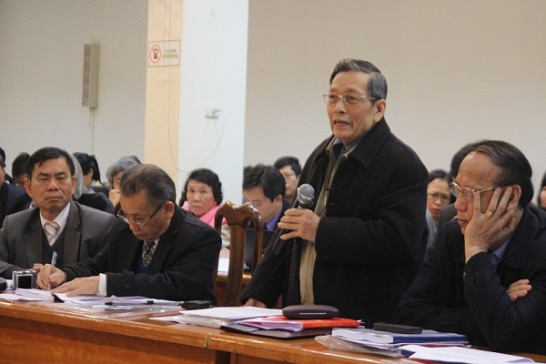 Ông Nguyễn Văn Yểu phát biểu tại hội thảo khoa học góp ý dự thảo sửa đổi Hiến pháp 1992. Ảnh - Ngọc Quang.