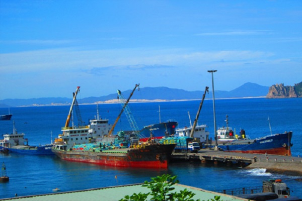 Tàu nhập hàng ở cảng Vũng Rô