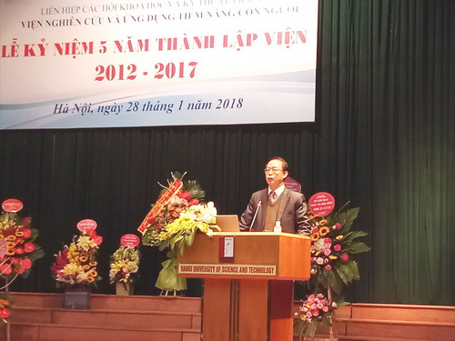 TS. Phạm Văn Tân, Phó Chủ tịch kiêm Tổng Thư ký Liên hiệp Hội Việt Nam phát biểu tại Lễ kỷ niệm