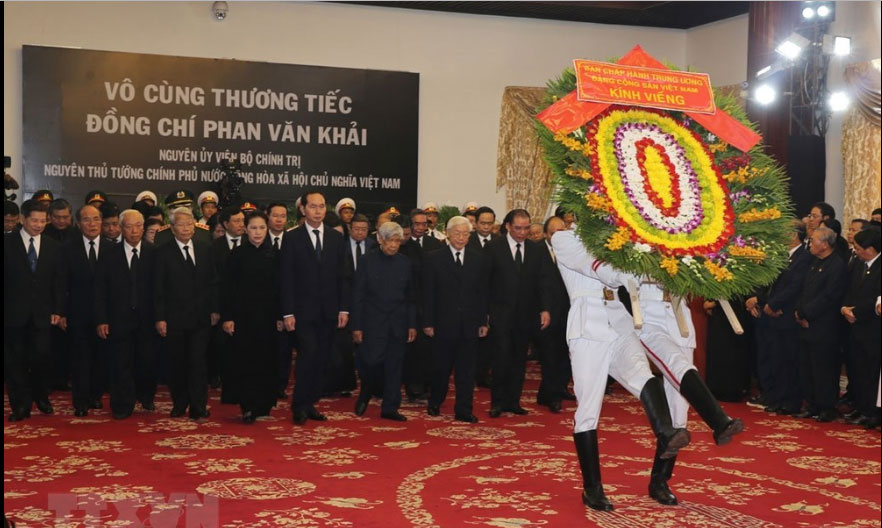 Lễ viếng nguyên Thủ tướng Phan Văn Khải theo nghi thức Quốc tang diễn ra trọng thể -Ảnh: TTXVN