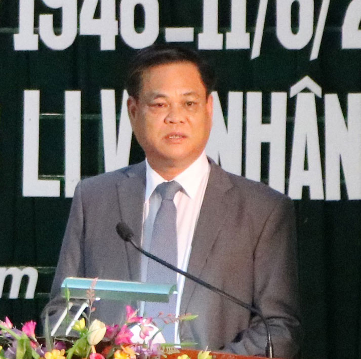 Bí thư Tỉnh ủy Huỳnh Tấn Việt phát biểu tại buổi lễ - Ảnh: NGỌC HÂN