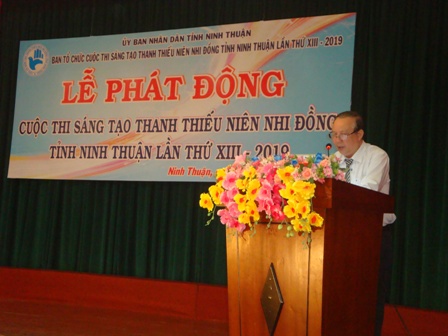Trưởng ban tổ chức Cuộc thi ông Lê Kim Hùng phát biểu khai mạc Lễ phát động.