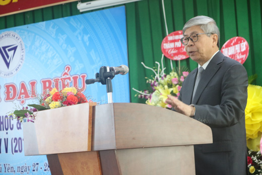 Chủ tịch Liên hiệp Hội Việt Nam Đặng Vũ Minh, phát biểu tại Đại hội đại biểu Liên hiệp Hội Phú Yên nhiệm kỳ V (2019-2024)