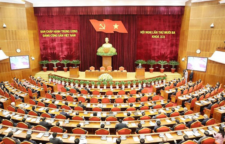 Quang cảnh Hội nghị lần thứ 13, Ban Chấp hành Trung ương Đảng - Nguồn: TTXVN
