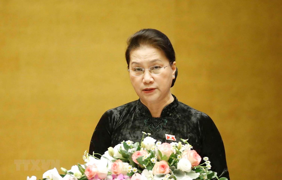 Chủ tịch Quốc hội Nguyễn Thị Kim Ngân phát biểu bế mạc kỳ họp - Ảnh: TTXVN