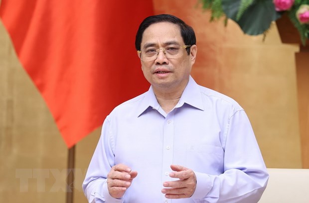 Thủ tướng Phạm Minh Chính yêu cầu lãnh đạo các tỉnh, thành phải dành ưu tiên cao nhất cho mục tiêu phòng, chống dịch; đặt sức khỏe, tính mạng của nhân dân lên trên hết. Ảnh: TTXVN