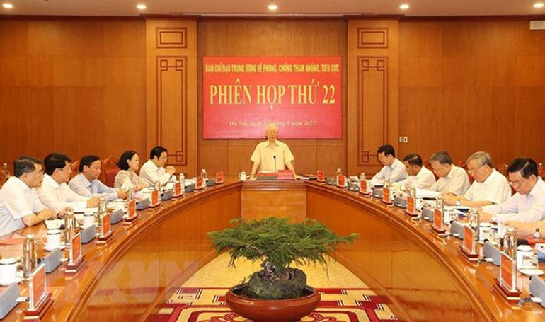 Tổng Bí thư Nguyễn Phú Trọng phát biểu kết luận phiên họp. Ảnh: TTXVN