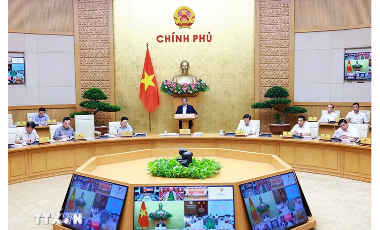 Thủ tướng Phạm Minh Chính chủ trì Phiên họp Chính phủ thường kỳ tháng 6 năm 2024. Ảnh: TTXVN